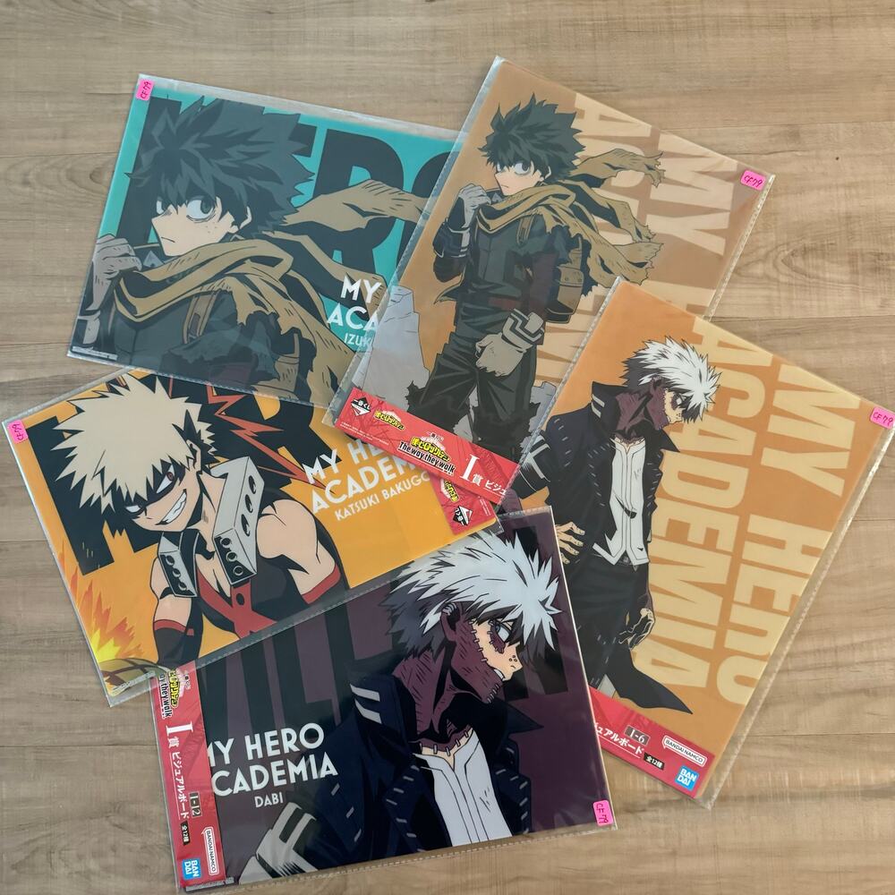 5 My Hero Academia Anime Ichiban Kuji Prize Visual Art Sheet Clear File Poster